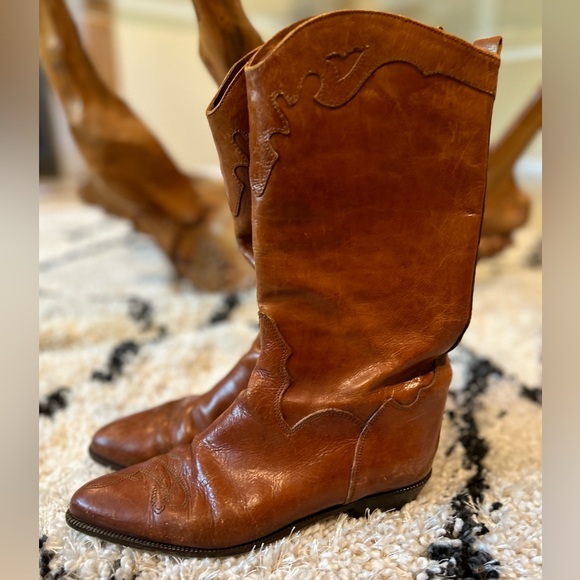 Joan & David Brown Heeled Boots - Picture 1 of 8